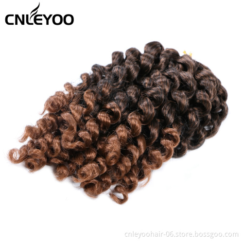 Mixed Brown Wand Curl Crochet Hair 8 Inch 22 Roots Jamaica Bounce Crochet Braids For Women